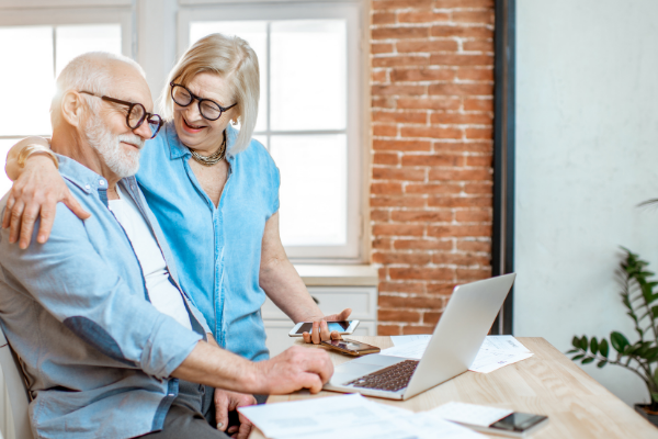 senior couple investing